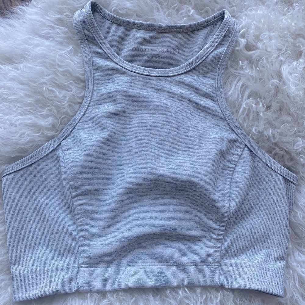 Outdoor Voices Athena Crop Top in Dove (grey)